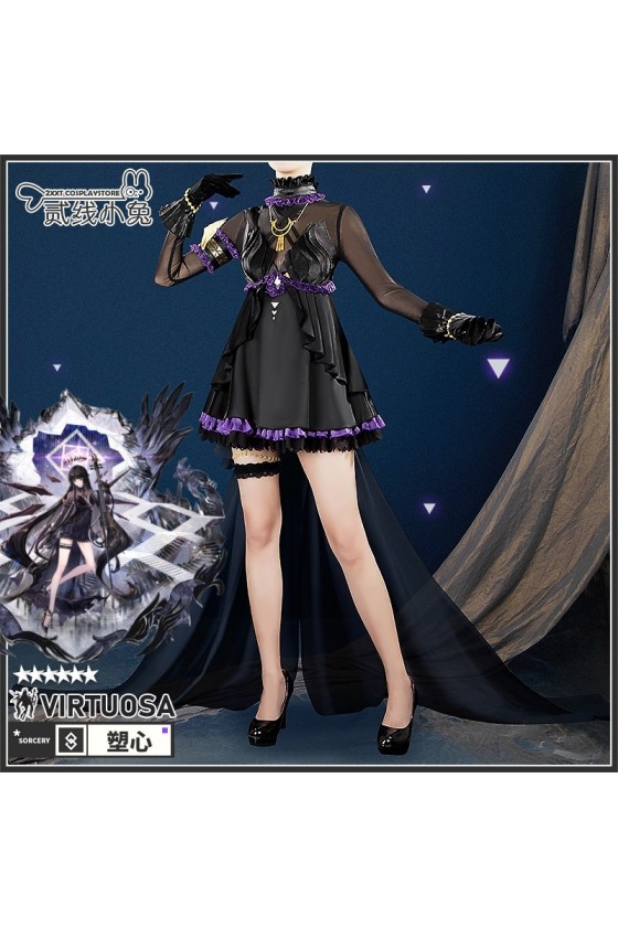 2XXT Cosplay Arknights Virtuosa Diversity Oneness Black Dress Cosplay Costume